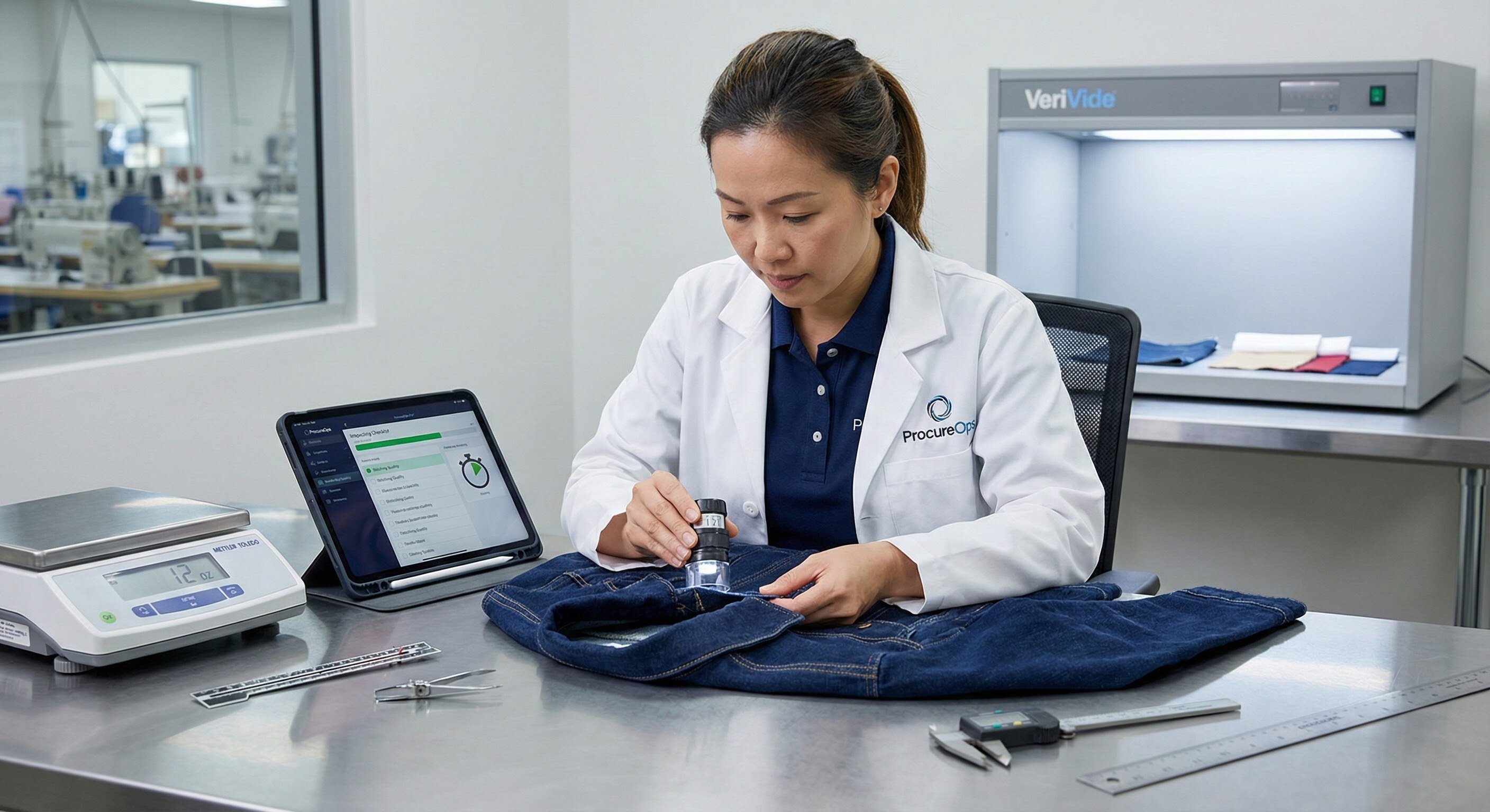 Quality inspector conducting product inspection